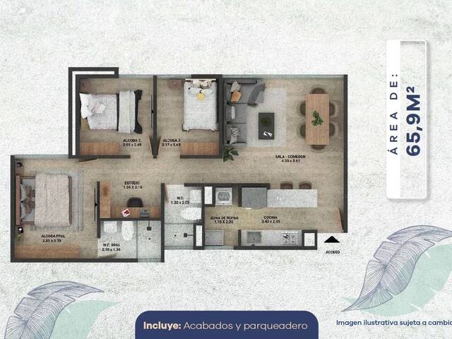 #4776 - Apartamento para Venta en Carmen de Viboral - ANT - 3